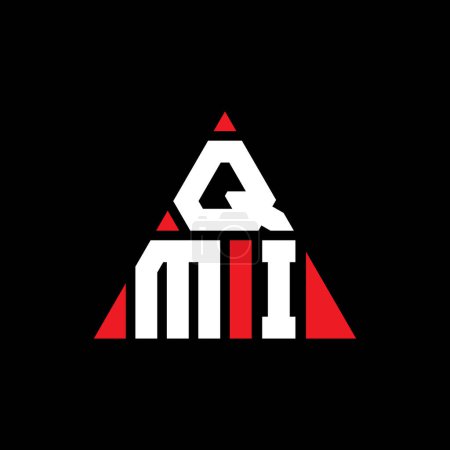 Téléchargez les illustrations : QMI triangle lettre logo design avec forme de triangle. Monogramme de conception de logo triangle QMI. Modèle de logo vectoriel triangle QMI avec couleur rouge. Logo triangulaire QMI Logo simple, élégant et luxueux. - en licence libre de droit