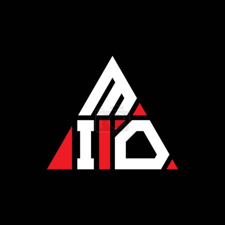 Ilustración de Diseño del logotipo de la letra del triángulo MIO con forma de triángulo. Monograma de diseño del logotipo del triángulo MIO. Plantilla de logotipo de vector de triángulo MIO con color rojo. Logotipo triangular MIO Logotipo simple, elegante y lujoso. - Imagen libre de derechos
