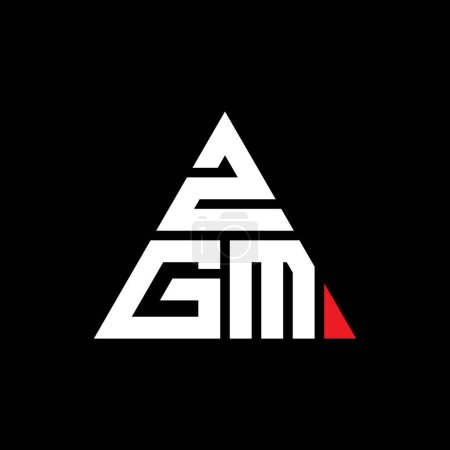 Illustration for ZGM triangle letter logo design with triangle shape. ZGM triangle logo design monogram. ZGM triangle vector logo template with red color. ZGM triangular logo Simple, Elegant, and Luxurious Logo. - Royalty Free Image