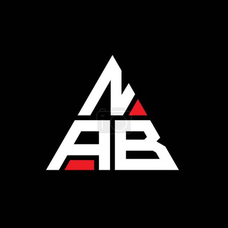 Illustration for NAB triangle letter logo design with triangle shape. NAB triangle logo design monogram. NAB triangle vector logo template with red color. NAB triangular logo Simple, Elegant, and Luxurious Logo. - Royalty Free Image