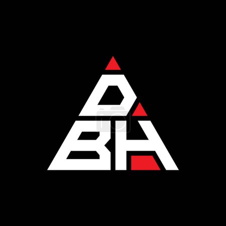 Ilustración de Diseño del logotipo de letra de triángulo DBH con forma de triángulo. Monograma de diseño del logotipo del triángulo DBH. Plantilla de logotipo de vector de triángulo DBH con color rojo. Logotipo triangular DBH Logotipo simple, elegante y lujoso. - Imagen libre de derechos
