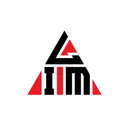 Illustration for LIM triangle letter logo design with triangle shape. LIM triangle logo design monogram. LIM triangle vector logo template with red color. LIM triangular logo Simple, Elegant, and Luxurious Logo. - Royalty Free Image