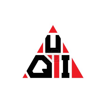 Illustration for UQI triangle letter logo design with triangle shape. UQI triangle logo design monogram. UQI triangle vector logo template with red color. UQI triangular logo Simple, Elegant, and Luxurious Logo. - Royalty Free Image