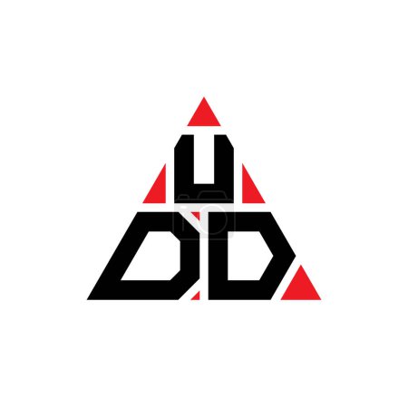 Illustration for UDD triangle letter logo design with triangle shape. UDD triangle logo design monogram. UDD triangle vector logo template with red color. UDD triangular logo Simple, Elegant, and Luxurious Logo. - Royalty Free Image