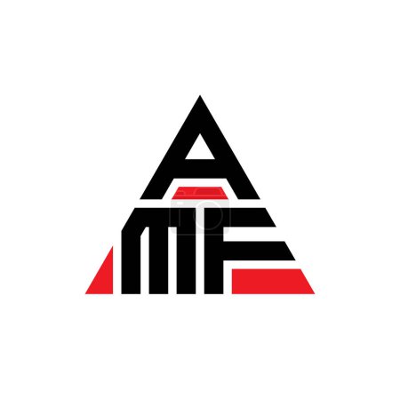 Ilustración de Diseño del logotipo de letra triángulo AMF con forma de triángulo. Monograma de diseño del logotipo del triángulo AMF. Plantilla de logotipo de vector de triángulo AMF con color rojo. Logotipo triangular AMF Logotipo simple, elegante y lujoso. - Imagen libre de derechos