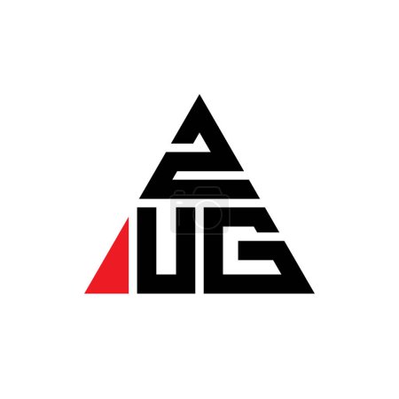 Ilustración de Diseño del logotipo de la letra del triángulo ZUG con forma de triángulo. Monograma de diseño del logotipo del triángulo ZUG. Plantilla de logotipo de vector de triángulo ZUG con color rojo. Logotipo triangular ZUG Logotipo simple, elegante y lujoso. - Imagen libre de derechos