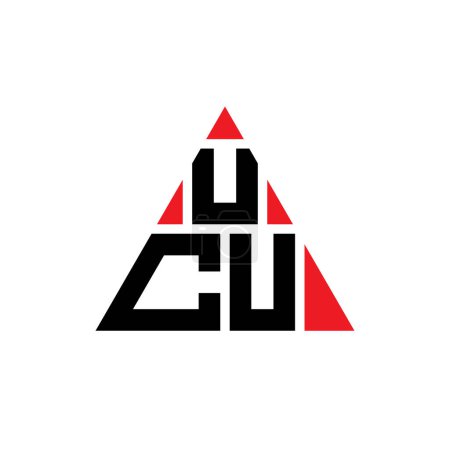 Illustration for UCU triangle letter logo design with triangle shape. UCU triangle logo design monogram. UCU triangle vector logo template with red color. UCU triangular logo Simple, Elegant, and Luxurious Logo. - Royalty Free Image