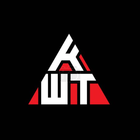 Illustration for KWT triangle letter logo design with triangle shape. KWT triangle logo design monogram. KWT triangle vector logo template with red color. KWT triangular logo Simple, Elegant, and Luxurious Logo. - Royalty Free Image