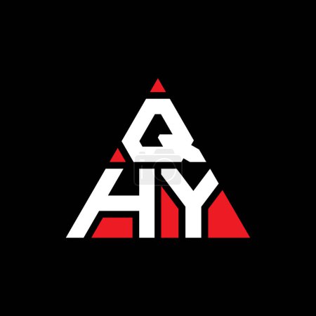 Illustration for QHY triangle letter logo design with triangle shape. QHY triangle logo design monogram. QHY triangle vector logo template with red color. QHY triangular logo Simple, Elegant, and Luxurious Logo. - Royalty Free Image