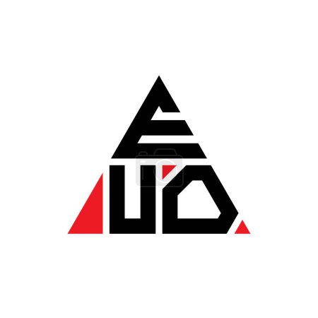 Illustration for EUO triangle letter logo design with triangle shape. EUO triangle logo design monogram. EUO triangle vector logo template with red color. EUO triangular logo Simple, Elegant, and Luxurious Logo. - Royalty Free Image