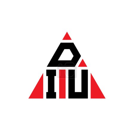 Illustration for DIU triangle letter logo design with triangle shape. DIU triangle logo design monogram. DIU triangle vector logo template with red color. DIU triangular logo Simple, Elegant, and Luxurious Logo. - Royalty Free Image