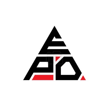 Ilustración de Diseño del logotipo de letra triángulo EPO con forma de triángulo. Diseño del logotipo del triángulo EPO monograma. Plantilla de logotipo de vector triangular EPO con color rojo. Logo triangular EPO Logotipo simple, elegante y lujoso. - Imagen libre de derechos