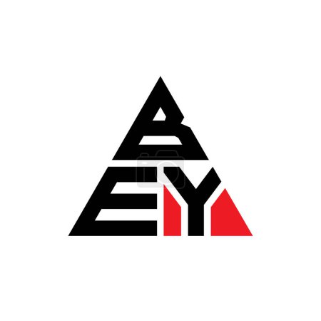 Illustration for BEY triangle letter logo design with triangle shape. BEY triangle logo design monogram. BEY triangle vector logo template with red color. BEY triangular logo Simple, Elegant, and Luxurious Logo. - Royalty Free Image