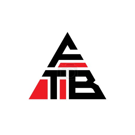 Illustration for FTB triangle letter logo design with triangle shape. FTB triangle logo design monogram. FTB triangle vector logo template with red color. FTB triangular logo Simple, Elegant, and Luxurious Logo. - Royalty Free Image