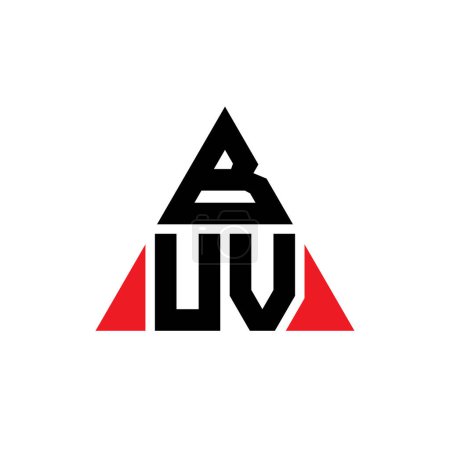 Ilustración de Diseño del logotipo de letra triángulo BUV con forma de triángulo. BUV diseño de logotipo triángulo monograma. BUV triángulo vector logotipo plantilla con color rojo. Logo triangular BUV Logotipo simple, elegante y lujoso. - Imagen libre de derechos