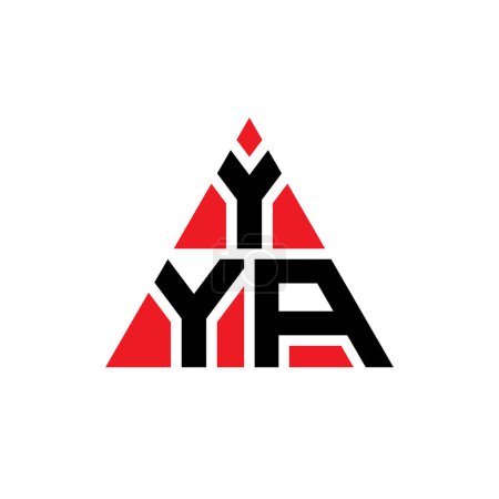 Illustration for YYA triangle letter logo design with triangle shape. YYA triangle logo design monogram. YYA triangle vector logo template with red color. YYA triangular logo Simple, Elegant, and Luxurious Logo. - Royalty Free Image