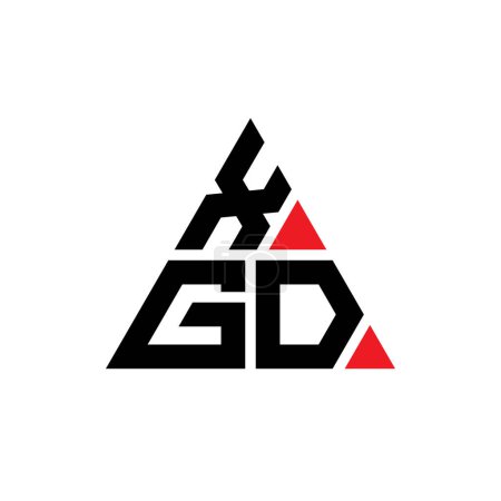 Illustration for XGD triangle letter logo design with triangle shape. XGD triangle logo design monogram. XGD triangle vector logo template with red color. XGD triangular logo Simple, Elegant, and Luxurious Logo. - Royalty Free Image