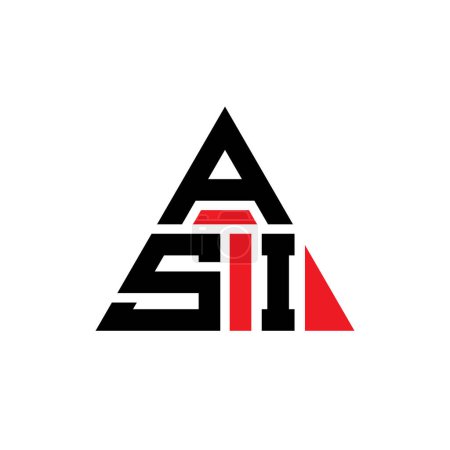 Ilustración de Diseño de logotipo de letra triangular ASI con forma de triángulo. Monograma de diseño del logotipo del triángulo ASI. Plantilla de logotipo de vector triangular ASI con color rojo. Logotipo triangular ASI Logotipo simple, elegante y lujoso. - Imagen libre de derechos