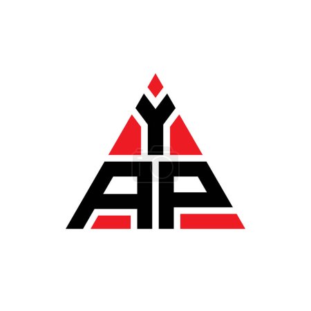 Ilustración de Diseño de logotipo de letra de triángulo YAP con forma de triángulo. Diseño del logotipo del triángulo YAP monograma. Plantilla de logotipo de triángulo YAP con color rojo. Logotipo triangular YAP Logotipo simple, elegante y lujoso. - Imagen libre de derechos
