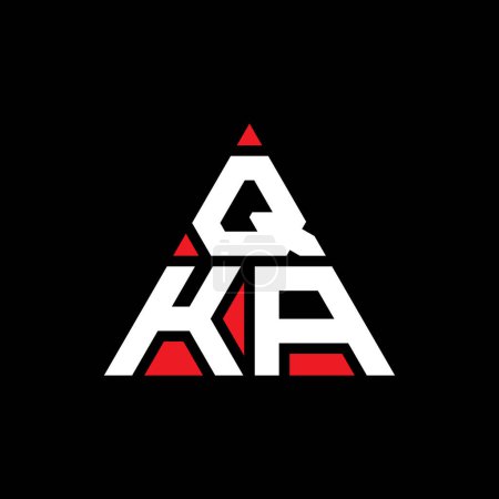 Illustration for QKA triangle letter logo design with triangle shape. QKA triangle logo design monogram. QKA triangle vector logo template with red color. QKA triangular logo Simple, Elegant, and Luxurious Logo. - Royalty Free Image