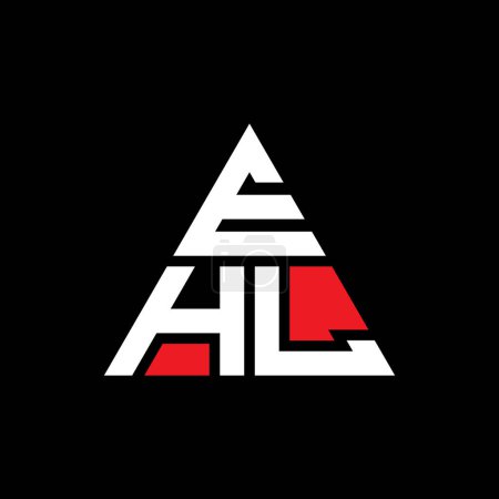 Ilustración de Diseño del logotipo de la letra del triángulo EHL con forma de triángulo. Monograma de diseño del logotipo del triángulo EHL. Plantilla de logotipo de vector de triángulo EHL con color rojo. Logotipo triangular EHL Logotipo simple, elegante y lujoso. - Imagen libre de derechos