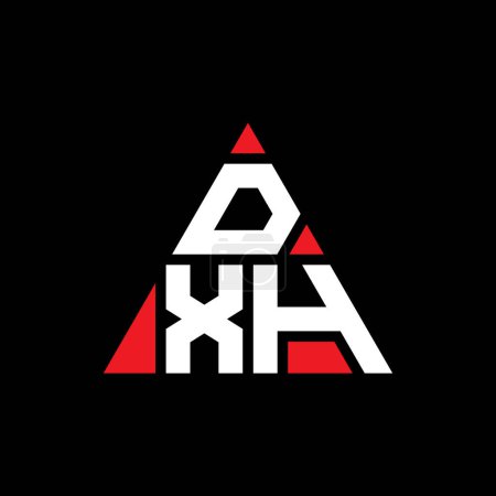 Illustration for DXH triangle letter logo design with triangle shape. DXH triangle logo design monogram. DXH triangle vector logo template with red color. DXH triangular logo Simple, Elegant, and Luxurious Logo. - Royalty Free Image