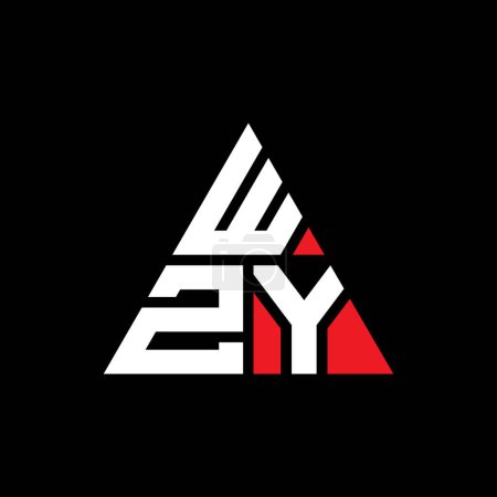 Ilustración de Diseño del logotipo de letra de triángulo WZY con forma de triángulo. Monograma de diseño del logotipo del triángulo WZY. Plantilla de logotipo de vector triángulo WZY con color rojo. Logotipo triangular WZY Logotipo simple, elegante y lujoso. - Imagen libre de derechos