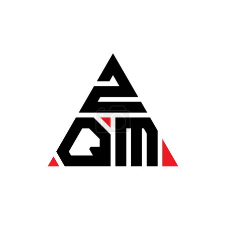 Illustration for ZQM triangle letter logo design with triangle shape. ZQM triangle logo design monogram. ZQM triangle vector logo template with red color. ZQM triangular logo Simple, Elegant, and Luxurious Logo. - Royalty Free Image