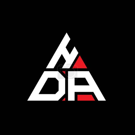 Ilustración de Diseño del logotipo de la letra del triángulo HDA con forma de triángulo. Diseño del logotipo del triángulo HDA monograma. Plantilla de logotipo de vector de triángulo HDA con color rojo. Logotipo triangular HDA Logotipo simple, elegante y lujoso. - Imagen libre de derechos