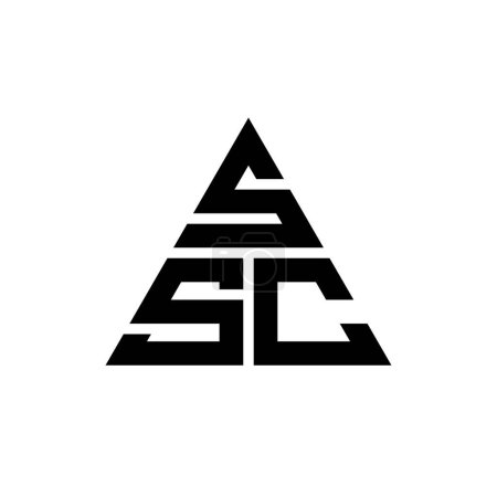 Téléchargez les illustrations : SSC triangle lettre logo design avec forme de triangle. SSC triangle logo design monogramme. Modèle de logo vectoriel triangle SSC avec couleur rouge. Logo triangulaire SSC Logo simple, élégant et luxueux. - en licence libre de droit