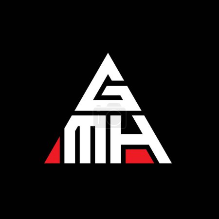 Illustration for GMH triangle letter logo design with triangle shape. GMH triangle logo design monogram. GMH triangle vector logo template with red color. GMH triangular logo Simple, Elegant, and Luxurious Logo. - Royalty Free Image