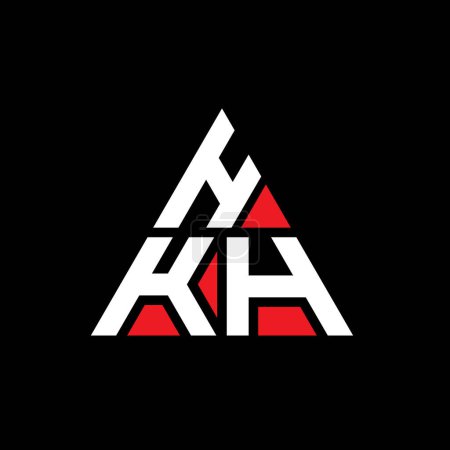 Illustration for HKH triangle letter logo design with triangle shape. HKH triangle logo design monogram. HKH triangle vector logo template with red color. HKH triangular logo Simple, Elegant, and Luxurious Logo. - Royalty Free Image