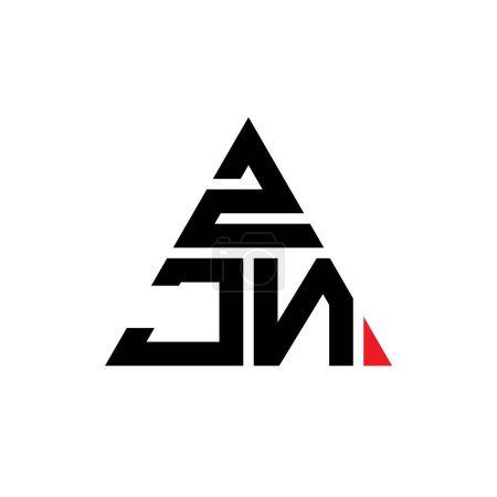 Illustration for ZJN triangle letter logo design with triangle shape. ZJN triangle logo design monogram. ZJN triangle vector logo template with red color. ZJN triangular logo Simple, Elegant, and Luxurious Logo. - Royalty Free Image