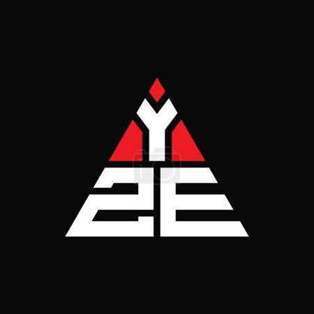 Ilustración de Diseño del logotipo de la letra del triángulo YZE con forma de triángulo. Monograma de diseño del logotipo del triángulo YZE. Plantilla de logotipo de vector de triángulo YZE con color rojo. Logotipo triangular YZE Logotipo simple, elegante y lujoso. - Imagen libre de derechos