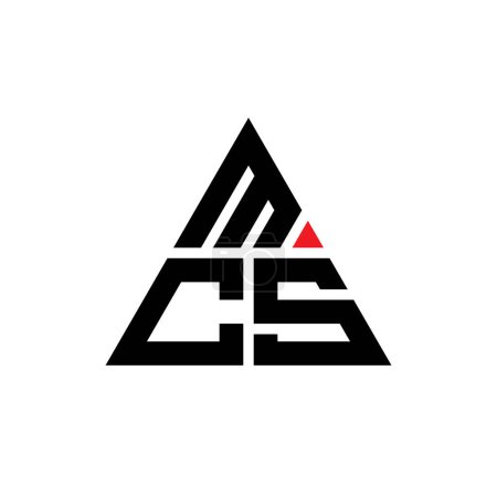 Illustration for MCS triangle letter logo design with triangle shape. MCS triangle logo design monogram. MCS triangle vector logo template with red color. MCS triangular logo Simple, Elegant, and Luxurious Logo. - Royalty Free Image
