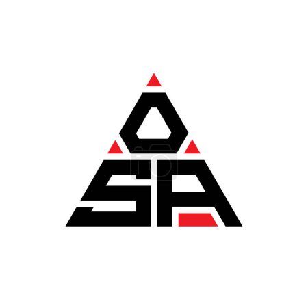 Ilustración de Diseño de logotipo de letra de triángulo OSA con forma de triángulo. Diseño del logotipo del triángulo OSA monograma. OSA triángulo vector logotipo plantilla con color rojo. Logotipo triangular OSA Logotipo simple, elegante y lujoso. - Imagen libre de derechos