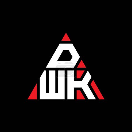 Téléchargez les illustrations : DWK triangle lettre logo design avec forme de triangle. DWK logo triangle design monogramme. Modèle de logo vectoriel triangle DWK avec couleur rouge. Logo triangulaire DWK Logo simple, élégant et luxueux. - en licence libre de droit