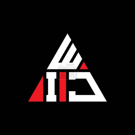 Téléchargez les illustrations : WIJ triangle lettre logo design avec forme de triangle. WIJ logo triangle design monogramme. Modèle de logo vectoriel triangle WIJ avec couleur rouge. Logo triangulaire WIJ Logo simple, élégant et luxueux. WIJ - en licence libre de droit
