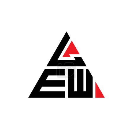Illustration for LEW triangle letter logo design with triangle shape. LEW triangle logo design monogram. LEW triangle vector logo template with red color. LEW triangular logo Simple, Elegant, and Luxurious Logo. - Royalty Free Image