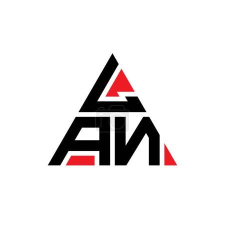 Ilustración de Diseño de logotipo de letra de triángulo LAN con forma de triángulo. Diseño del logotipo del triángulo LAN monograma. Plantilla de logotipo del triángulo LAN con color rojo. Logotipo triangular LAN Logotipo simple, elegante y lujoso. - Imagen libre de derechos