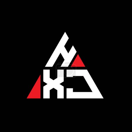 Ilustración de Diseño del logotipo de la letra del triángulo HXJ con forma de triángulo. Monograma de diseño del logotipo del triángulo HXJ. Plantilla de logotipo de vector de triángulo HXJ con color rojo. Logotipo triangular HXJ Logotipo simple, elegante y lujoso. - Imagen libre de derechos