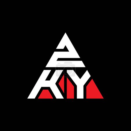 Ilustración de Diseño del logotipo de la letra del triángulo ZKY con forma de triángulo. Monograma de diseño del logotipo del triángulo ZKY. Plantilla de logotipo de vector de triángulo ZKY con color rojo. Logotipo triangular ZKY Logotipo simple, elegante y lujoso. - Imagen libre de derechos