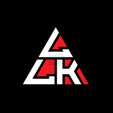 Illustration for LLK triangle letter logo design with triangle shape. LLK triangle logo design monogram. LLK triangle vector logo template with red color. LLK triangular logo Simple, Elegant, and Luxurious Logo. - Royalty Free Image