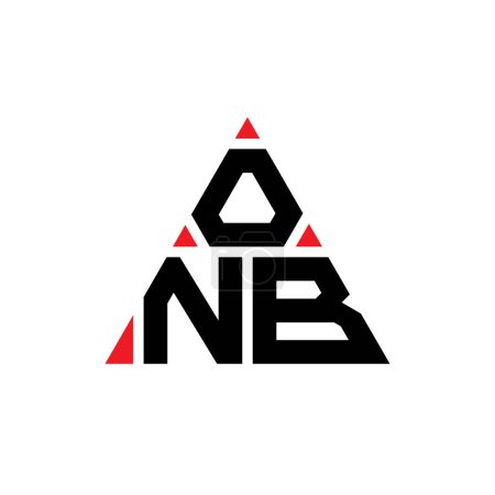 Illustration for ONB triangle letter logo design with triangle shape. ONB triangle logo design monogram. ONB triangle vector logo template with red color. ONB triangular logo Simple, Elegant, and Luxurious Logo. - Royalty Free Image