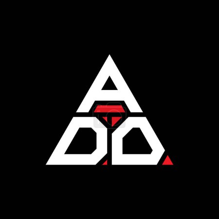 Illustration for ADO triangle letter logo design with triangle shape. ADO triangle logo design monogram. ADO triangle vector logo template with red color. ADO triangular logo Simple, Elegant, and Luxurious Logo. - Royalty Free Image