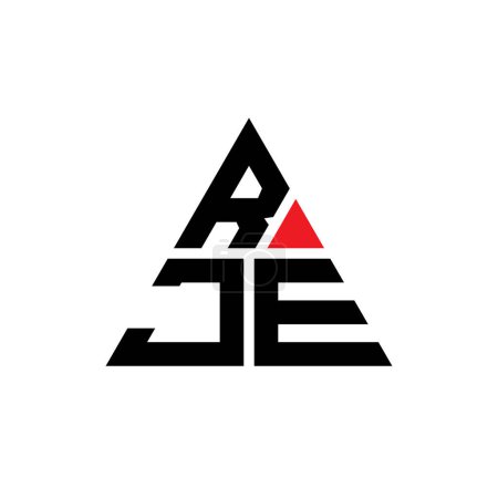Ilustración de Diseño del logotipo de la letra del triángulo RJE con forma de triángulo. Monograma de diseño del logotipo del triángulo RJE. Plantilla de logotipo de vector de triángulo RJE con color rojo. Logotipo triangular RJE Logotipo simple, elegante y lujoso. - Imagen libre de derechos