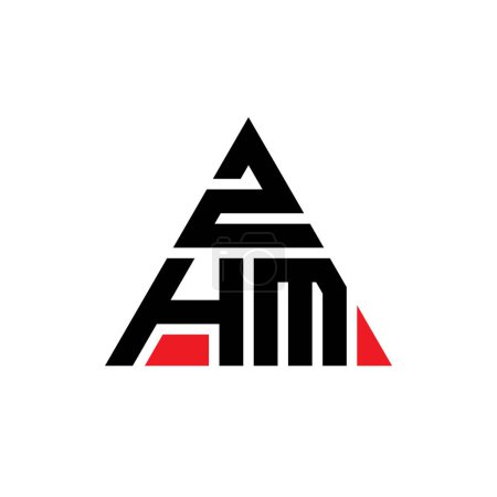 Illustration for ZHM triangle letter logo design with triangle shape. ZHM triangle logo design monogram. ZHM triangle vector logo template with red color. ZHM triangular logo Simple, Elegant, and Luxurious Logo. - Royalty Free Image