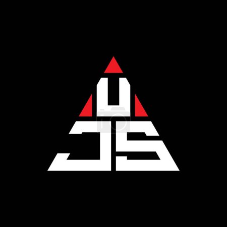Ilustración de Diseño del logotipo de la letra del triángulo UJS con forma de triángulo. Monograma de diseño del logotipo del triángulo UJS. Plantilla de logotipo de vector de triángulo UJS con color rojo. Logotipo triangular de UJS Logotipo simple, elegante y lujoso. - Imagen libre de derechos
