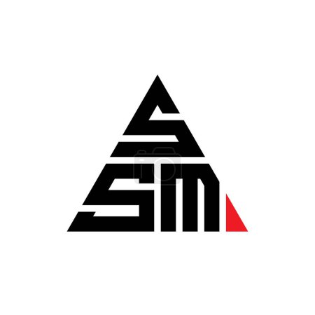 Ilustración de Diseño del logotipo de letra de triángulo SSM con forma de triángulo. Diseño del logotipo del triángulo SSM monograma. Plantilla de logotipo de vector de triángulo SSM con color rojo. Logotipo triangular SSM Logotipo simple, elegante y lujoso. - Imagen libre de derechos