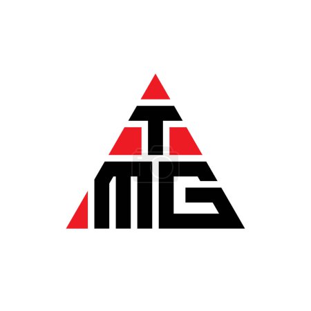 Ilustración de Diseño del logotipo de la letra del triángulo TMG con forma de triángulo. Monograma de diseño del logotipo del triángulo TMG. Plantilla de logotipo de vector de triángulo TMG con color rojo. Logotipo triangular TMG Logotipo simple, elegante y lujoso. - Imagen libre de derechos